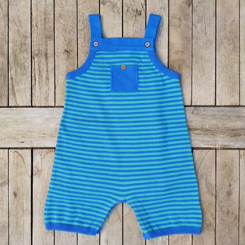 Stripy Playsuit in Knitted Organic Cotton Stripy Playsuit in Knitted Organic Cotton