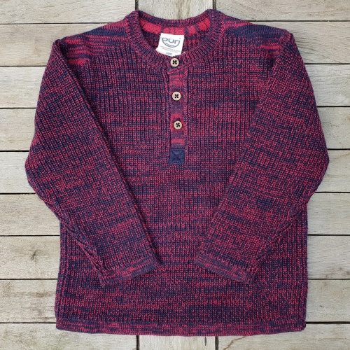 Button Up Pullover in Knitted Organic Cotton Button Up Pullover in Knitted Organic Cotton