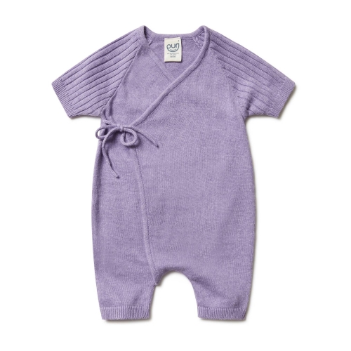 Short Romper in Fine Knit Organic Cotton and Linen