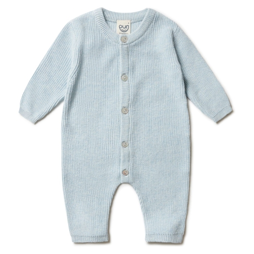 Knitted Baby Overall in Organic Cotton and Silk Knitted Baby Overall in Organic Cotton and Silk