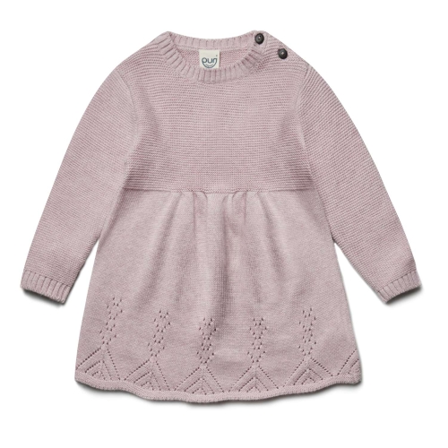 Long Sleeved Ajour Dress in Organic Cotton