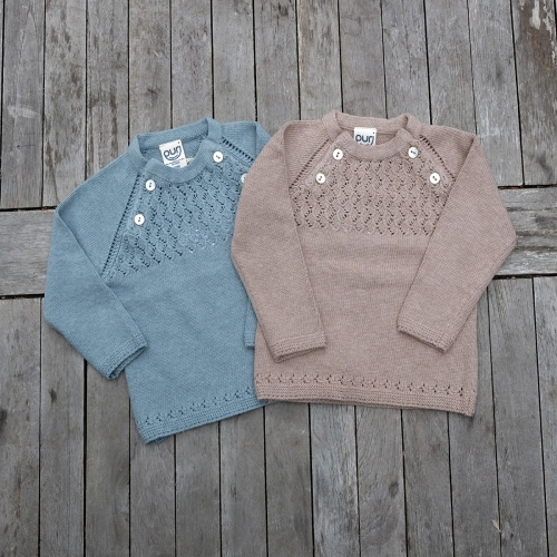 Ajour Baby Jumper In Organic Cotton & Silk Blend Ajour Baby Jumper In Organic Cotton & Silk Blend