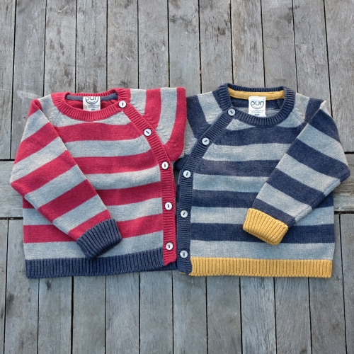 Stripy Baby Jumper In Organic Cotton & Wool Blend Stripy Baby Jumper In Organic Cotton & Wool Blend