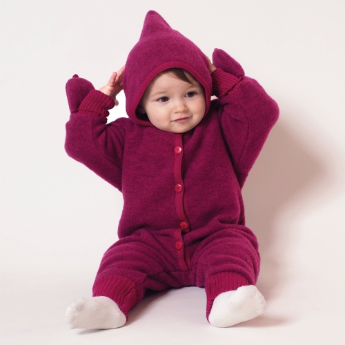 All-in-One Snugglesuit in Soft Organic Merino Wool Fleece