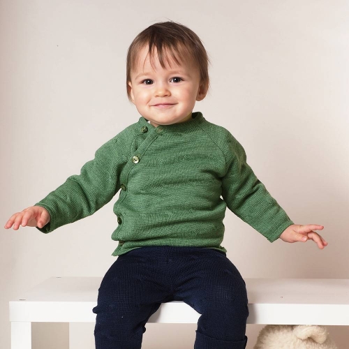 Lightweight Button Through Twist Jumper in Merino Wool