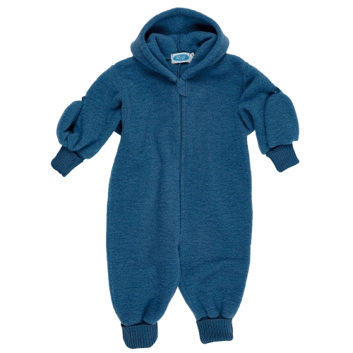 All-in-One Snugglesuit with Zip in Organic Merino Wool Fleece