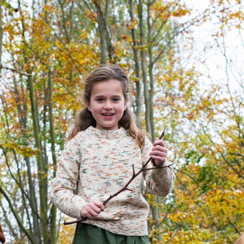 Children's Semi Hand Knitted Confetti Sweater in Baby Alpaca