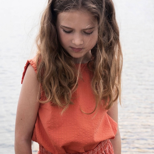 Children's Top with Frills in Organic Cotton Children's Top with Frills in Organic Cotton
