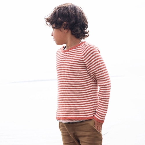 Striped Children's Sweater in Organic Cotton Knit Striped Children's Sweater in Organic Cotton Knit