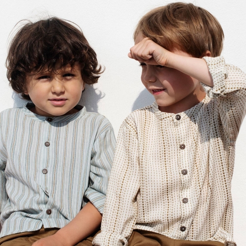 Light Woven Peasant Shirt in Organic Cotton Light Woven Peasant Shirt in Organic Cotton