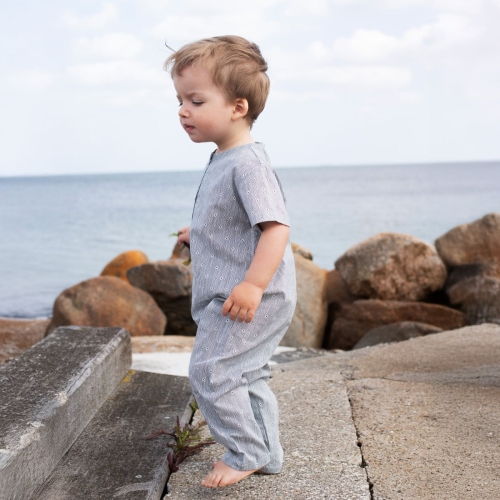 Baby Summer Romper in Light Woven Organic Cotton