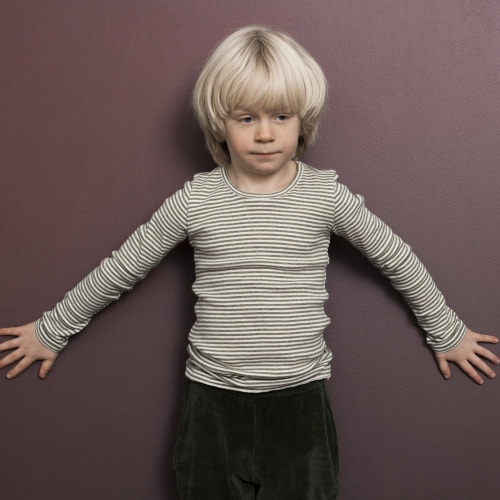 Children's Stripy Long-Sleeved Tee in Organic Cotton