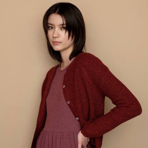 Women's Brioche Cardigan in Baby Alpaca Wool