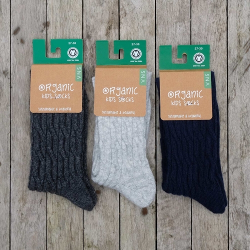 Children's Cable Wool and Cotton Socks
