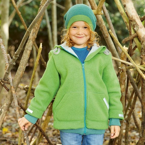 Hooded Jacket in Boiled Organic Merino Wool Hooded Jacket in Boiled Organic Merino Wool
