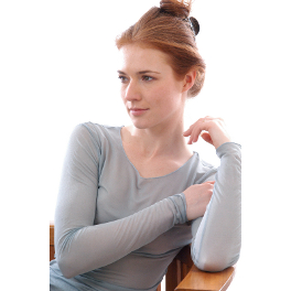 Twist Biodynamic Silk Long-sleeved top with removable label Twist biodynamic silk top with removable label