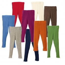 Disana's knitted wool leggings can be used as nappy covers too