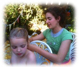 Midsummer celebrations - hair braiding with flowers