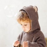 Wolf and Bear hooded jumper in baby alpaca by Waddler