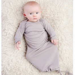 Baby in our Merino wool sleeping gown